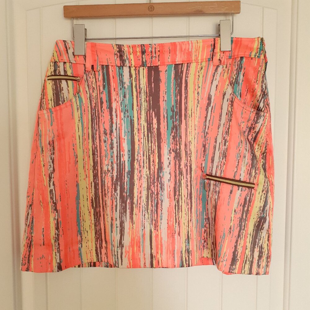Jamie Sadock Skort Orange Stripe Radiance Size 12
